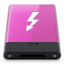 Pink Thunderbolt W Icon 128x128 png